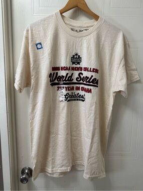 NCAA College World Series Graphic Tee - Cream with Red & Black Print